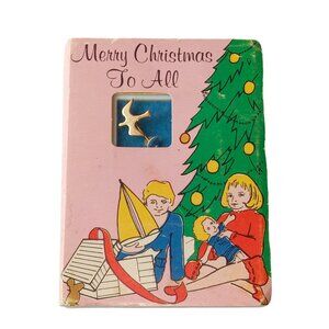 RARE Vintage Jewel Card with Pin, Merry Christmas Collection